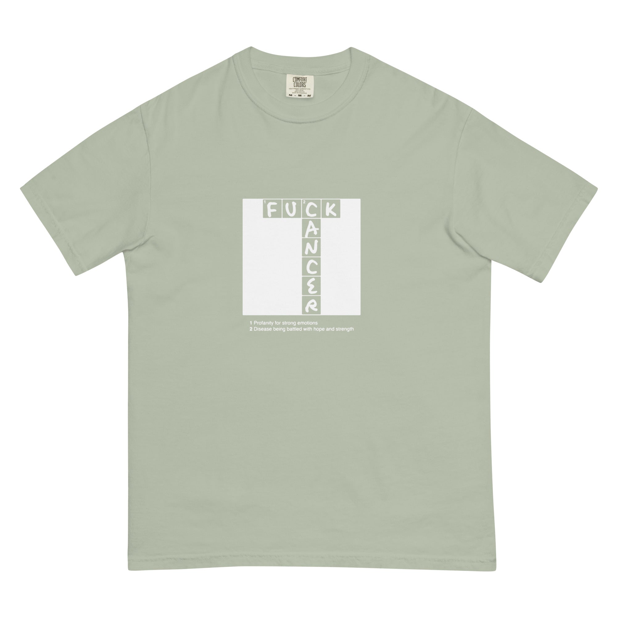 F Cancer White Crossword T-Shirt