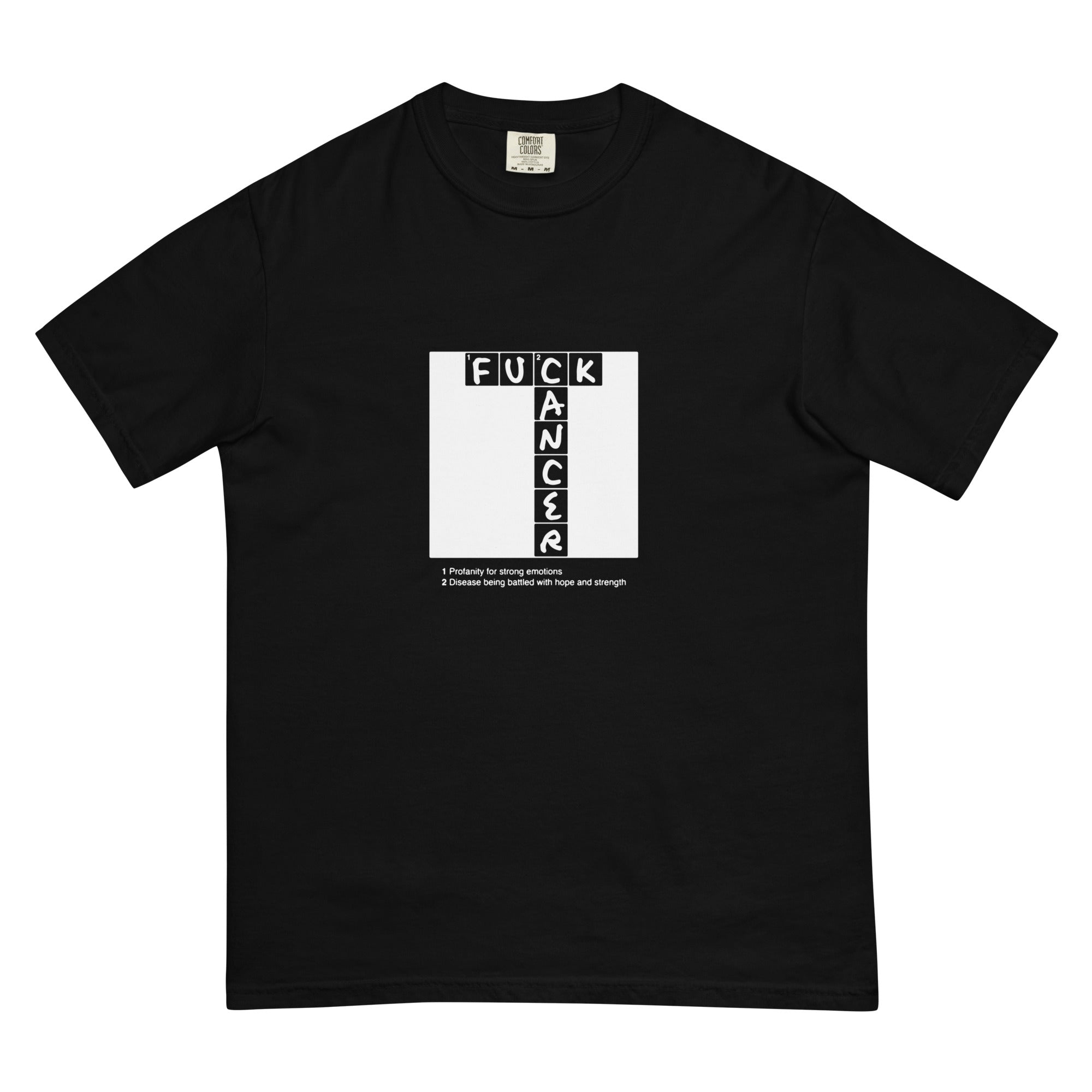 F Cancer White Crossword T-Shirt